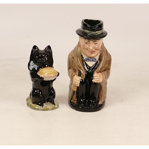 286 - Beswick Beatrix Potter figure Duchess together with Royal Doulton Toby jug Winston Churchill (2)