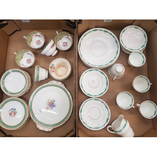 577 - A mixed collection of tea ware items to include Paragon tea cups, Aynsley floral/green cup, saucers,... 