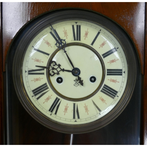 641 - Gustav Becker, A 19th Century Vienna Wall Clock. Enamel Face with Arabic Numerals, Anchor GB mark to... 