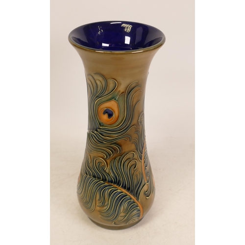 45 - Moorcroft Peacock Feather vase. Dated 1996 , height 20.5cm