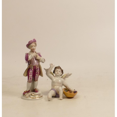168 - Two Continental Porcelain Figures to include Rudolstadt Cherub together with DR 1835 figure of a chi... 