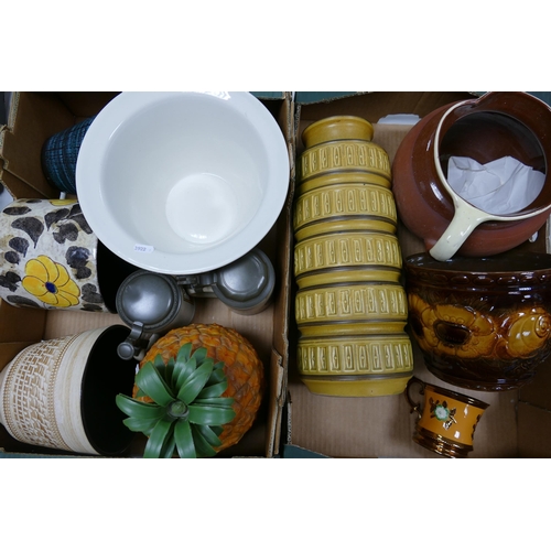 18 - A Mixed Collection of Ceramics to include a West German Vase, Pineapple Ice Bucket, Royal Winton lar... 