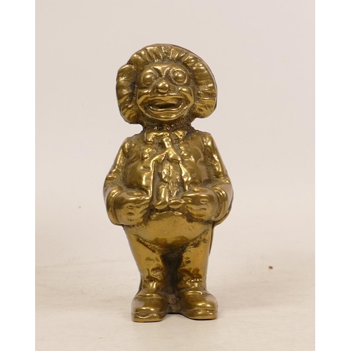 191 - Rare Solid Brass Jolly Fellow Type Money Bank. Height: 14cm