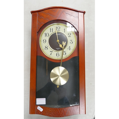 203 - Seiko Quartz Modern Wall Clock. Height: 47cm