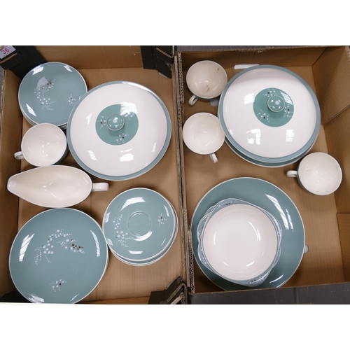 36 - Royal Doulton Spindrift tea and dinner ware to include 2 lidded tureens, 3 trio's, 7 dinner plates, ... 