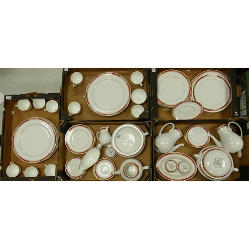 38 - Royal Worcester Beaufort tea and dinner ware to include 2 lidded tureens, 2 coffee pots, teapot, cak... 