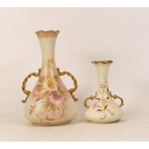 159 - Carltonware Wiltshaw & Robinson Ivory Blushware Petunia twin handled bud vase together with Catalpa ... 