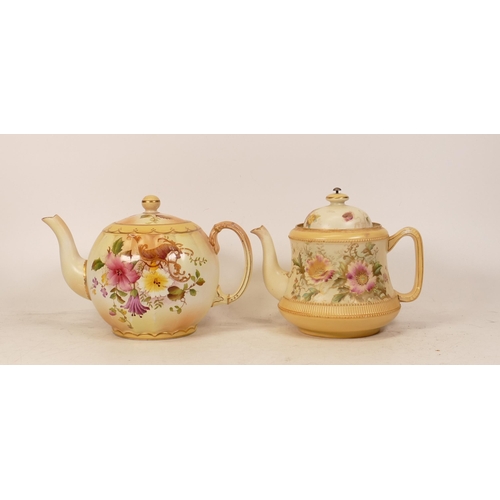 162 - Carltonware Wiltshaw & Robinson Ivory Blushware Arvista teapot together with Cornucopia teapot, heig... 