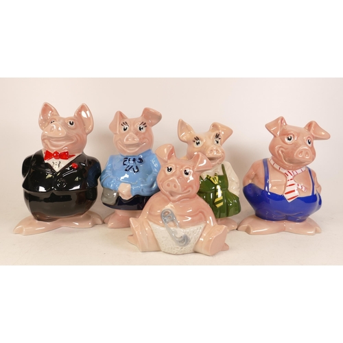 57 - Set of five Natwest pig money boxes with stoppers ( 1 tray)