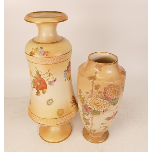 164 - Carltonware Wiltshaw & Robinson Ivory Blushware Chrysanthemum vase together with Catalpa vase, heigh... 