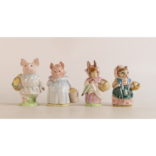 116 - Four Beswick Beatrix Potter BP2 figures to include Cousin Ribby, Mrs Rabbit, Aunt Pettitoes and  Lit... 