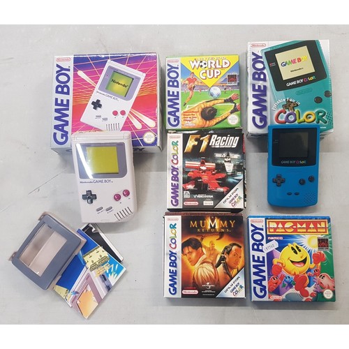 17 - Nintendo 1993 Gameboy boxed together with a Gameboy Colour boxed and several games consisting of Gam... 