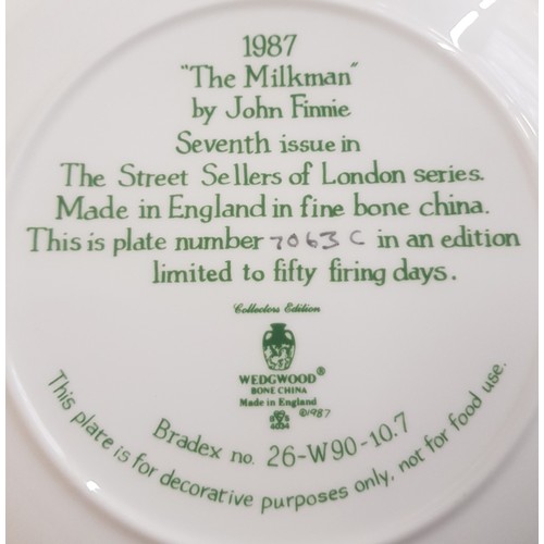19 - A collection of 8 Wedgwood 'The Street Sellers of London' series limited edition decorative wall pla... 