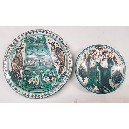 24 - Two large Continental wall hanging plaques, diameter of largest 42cm (2).