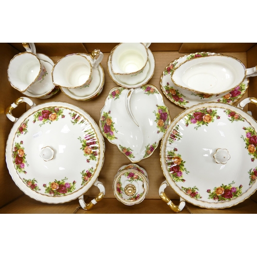 536 - A large collection of Royal Albert Old Country Roses tea and dinner ware to include 2 lidded tureens... 