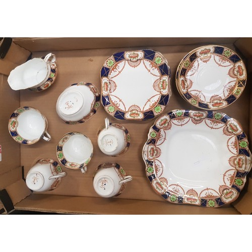 27 - Bridgwood 'Monarch' tea set, one cup and one saucer absent (1 tray).