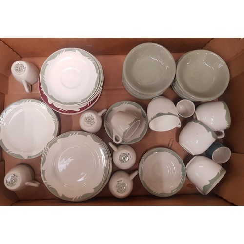 30 - Dudson Vitrified hotel ware items to include cups, saucers and side plates, egg cups etc (1 tray).