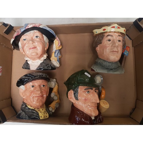 38 - Royal Doulton 2nds large character jugs to include Pearly King, Pearly Queen, Henry V and The Sleuth... 
