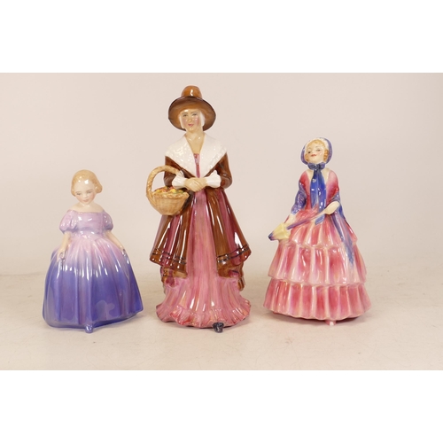 284 - Three Ceramic Figures to include Royal Doulton Marie HN1370 together with Royal Doulton Biddy HN1513... 