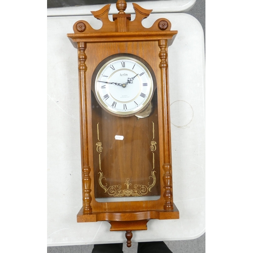445 - Acctim Vienna Style Westminster Wall Clock. Height: approx. 80cm