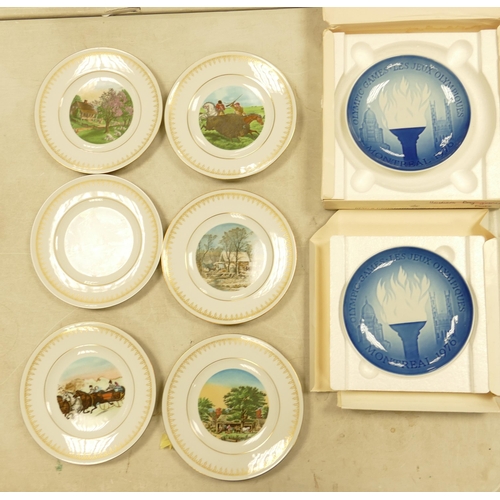 74 - A Mixed Collection of Wall Plates to include Royal Doulton Valentine's Day examples together with Or... 