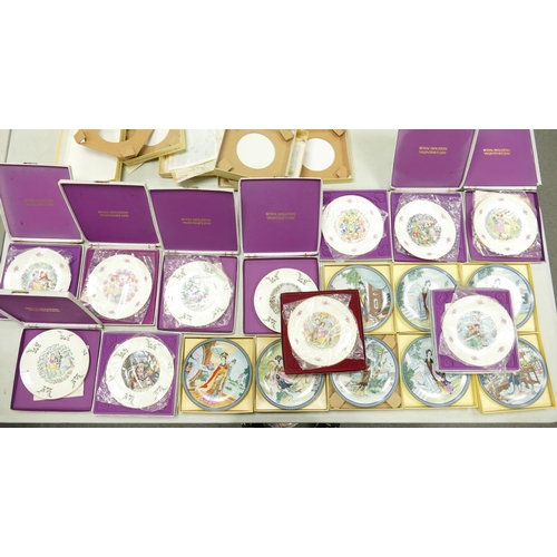 74 - A Mixed Collection of Wall Plates to include Royal Doulton Valentine's Day examples together with Or... 
