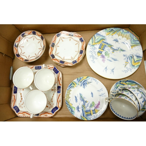 89 - A mixed collection of items to include Crown Staffordshire oriental designed part tea set to include... 