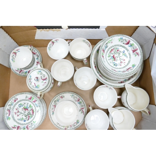 95 - Johnson Bros Indian Tree tea ware to include cups, saucers, bowls, lidded sugar pot, milk jugs toget... 
