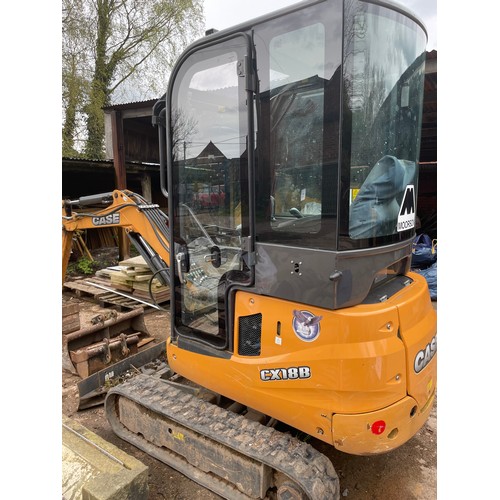 166 - 2016 Case CX18B Mini Digger - 655 hours, together with 3 buckets