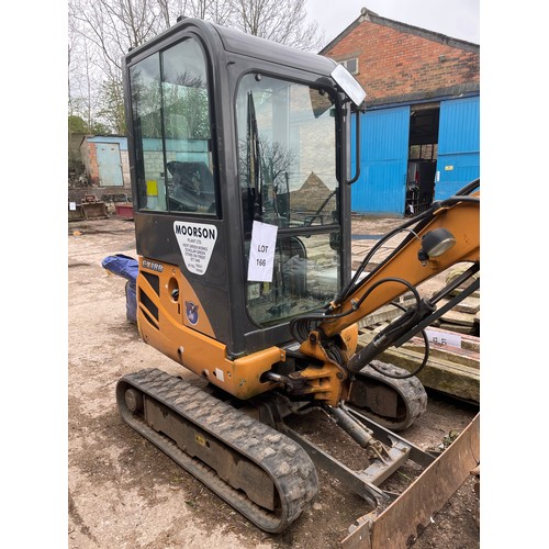 166 - 2016 Case CX18B Mini Digger - 655 hours, together with 3 buckets