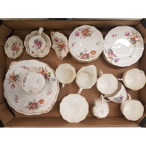 79 - Royal Crown Derby 'Derby Poses' pattern 21pc tea set, plus 5 extra pieces, tea strainer, extra cake ... 