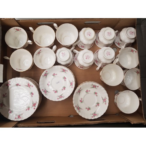 87 - Richmond 'Rose Time' pattern tea ware items to include 15 cups, 13 saucers and 13 side plates (1 tra... 