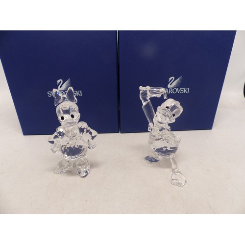 111 - Swarovski Crystal Disney Figures 'Donald & Daisy Duck' (Both In Original Boxes) (2)