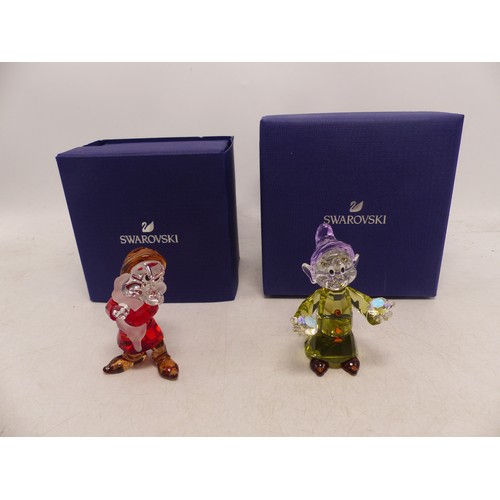 115 - Swarovski Crystal Disney Figures 'Grumpy' & Dopey from the Snow White and Seven dwarfs collection (I... 