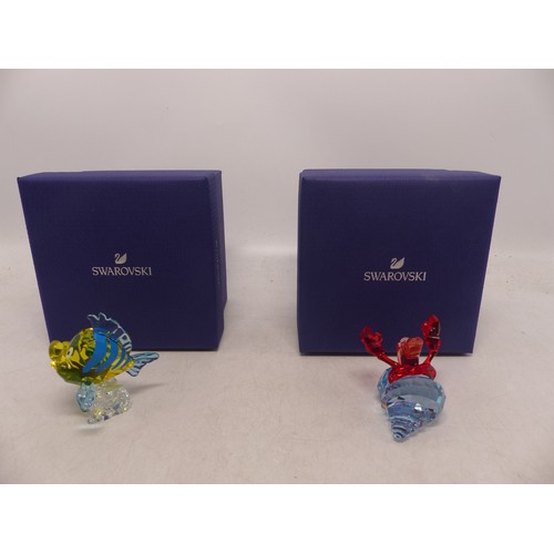 116 - Swarovski Crystal Disney Figures from The Little Mermaid 'Sebastian' & 'Flounder' (2) (In Original B... 