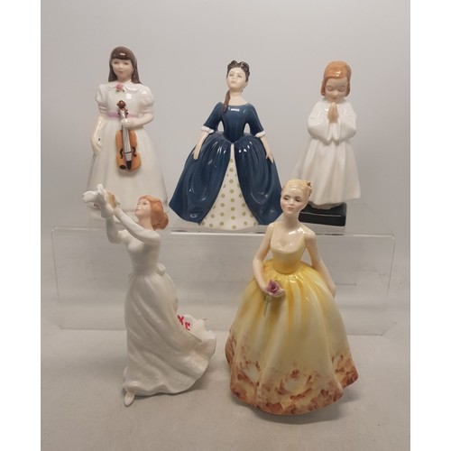 280 - Royal Doulton small figures to include Debbie, Bedtime, First Performance, Thinking of You and Renai... 