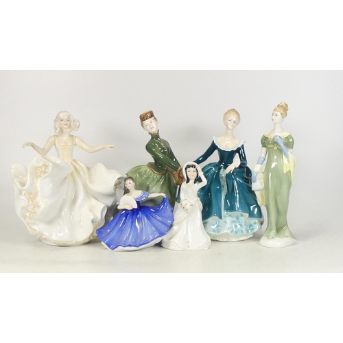 107 - Royal Doulton lady figures to include Sweet seventeen HN2734 (2nds), Grace HN2318 (2nds), Janine HN2... 