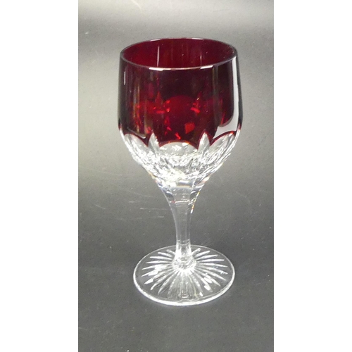 111 - Boxed De Lamerie Fine Bone China Lead Crystal Undecorated Set of six Red Wine Glasses