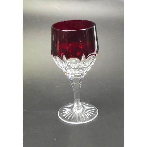 112 - Boxed De Lamerie Fine Bone China Lead Crystal Undecorated Set of six Red Wine Glasses