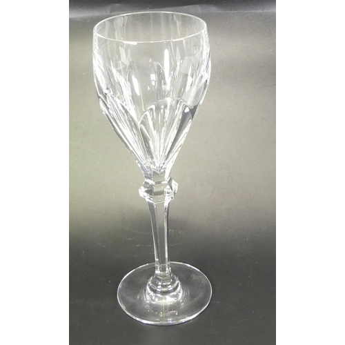 113 - Boxed De Lamerie Fine Bone China Lead Crystal Undecorated Set of six  Wine Goblets
