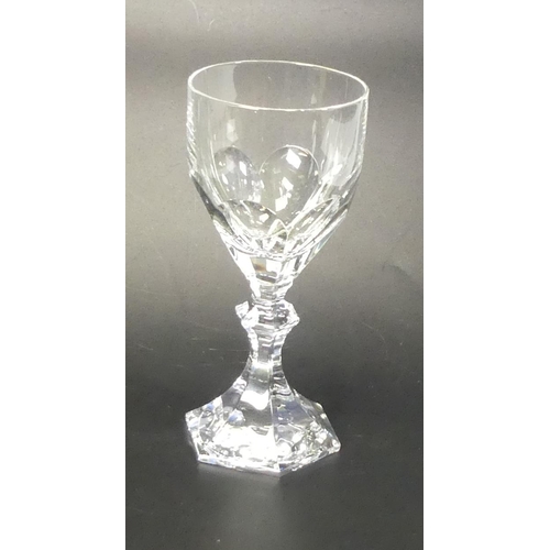 130 - Boxed Ajka Crystal Chenonceaux Style Wine Goblets x 10