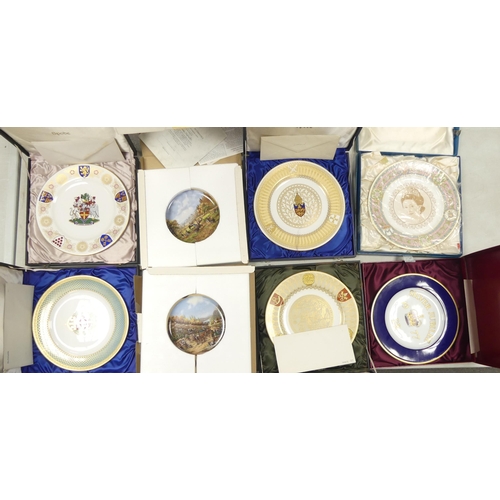134 - A collection of Spode decorative wall plates to include Princess Margaret 50th Birthday, Lincoln Cat... 