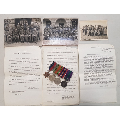 318 - Medals and Ephemera belonging to Rees. G. Williams, Warrant Officer Class One, to include 1939-1945 ... 