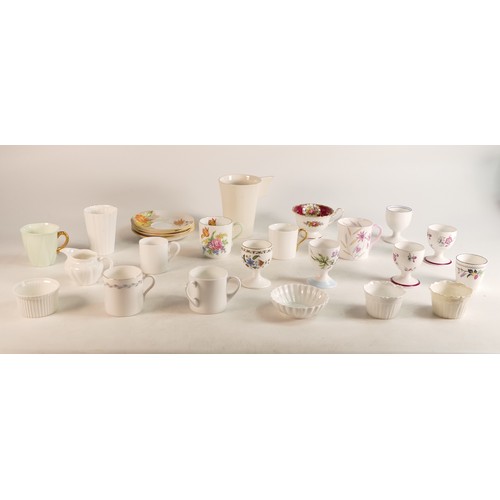 546 - A collection of Shelley ware to include 6 egg cups, 4 individual white ware dishes, 8  coffee cups &... 