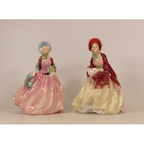 482 - Royal Doulton lady figures Her Ladyship Hn1977 (restored) and Honey (2)