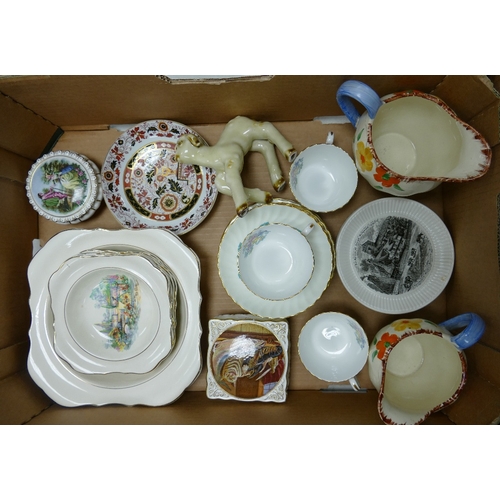 492 - A mixed collection of items to include Minton Ardmore 3 trios, wedgwood Bicentury plates, Bandland W... 