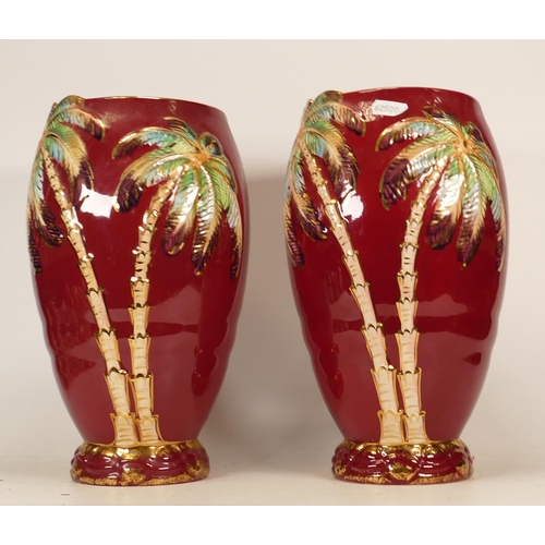 495 - Two Beswick Large Palm Tree Vases. Chip to the rim of one example. (2)