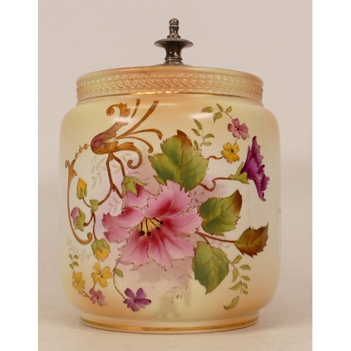 161 - Carlton Ware Petunia jar with metal lid