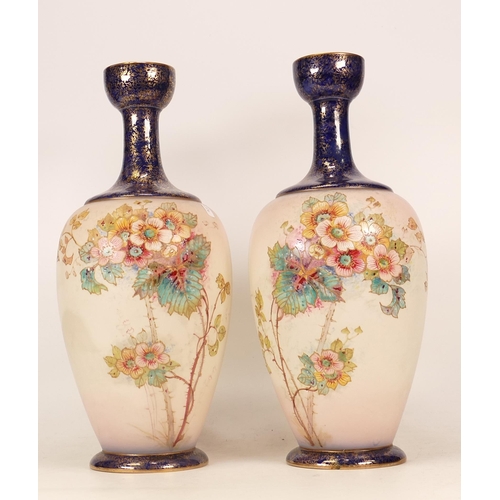 165 - A pair of Carlton Ware Anemone vases. Height 321cm ( damage to top rim on 1)