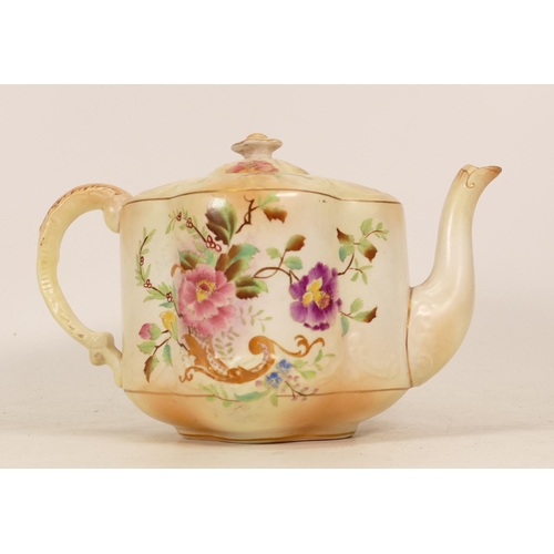 166 - Carlton Ware Rose Cornucopia teapot